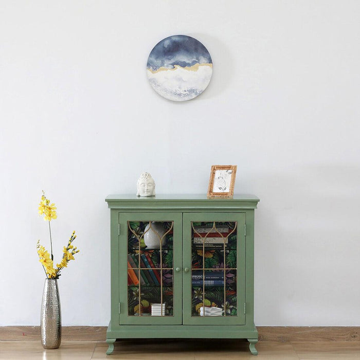 Metal & Glass Wood Cabinet