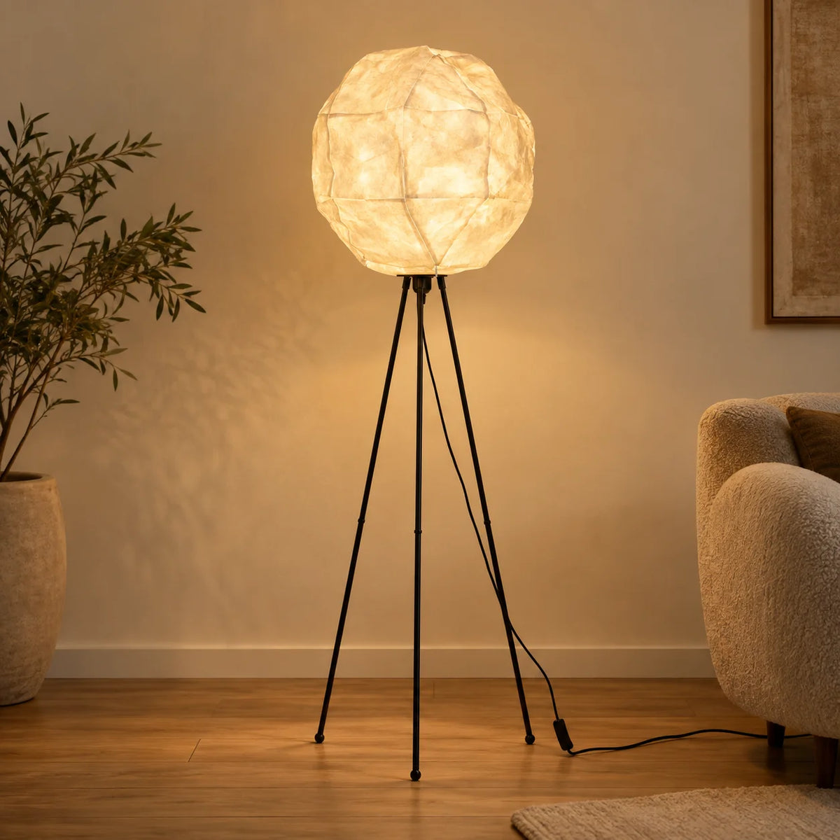Lunar Floor Lamp for Living Room | Standing Lampshade
