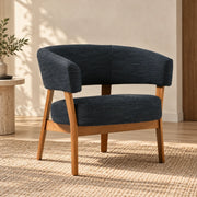 Juda Teak Wood & Fabric Upholstery Chair