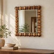 Levon Natural Teak Wood Wall Mirror | Rustic Wooden Mirror