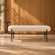Arveth Metal Finish With Fabric Upholstery Bench