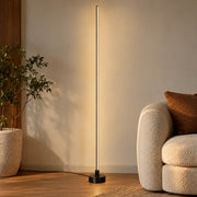 Modern Black LED Corner Floor Lamp with 60-Inch Sleek Pipe