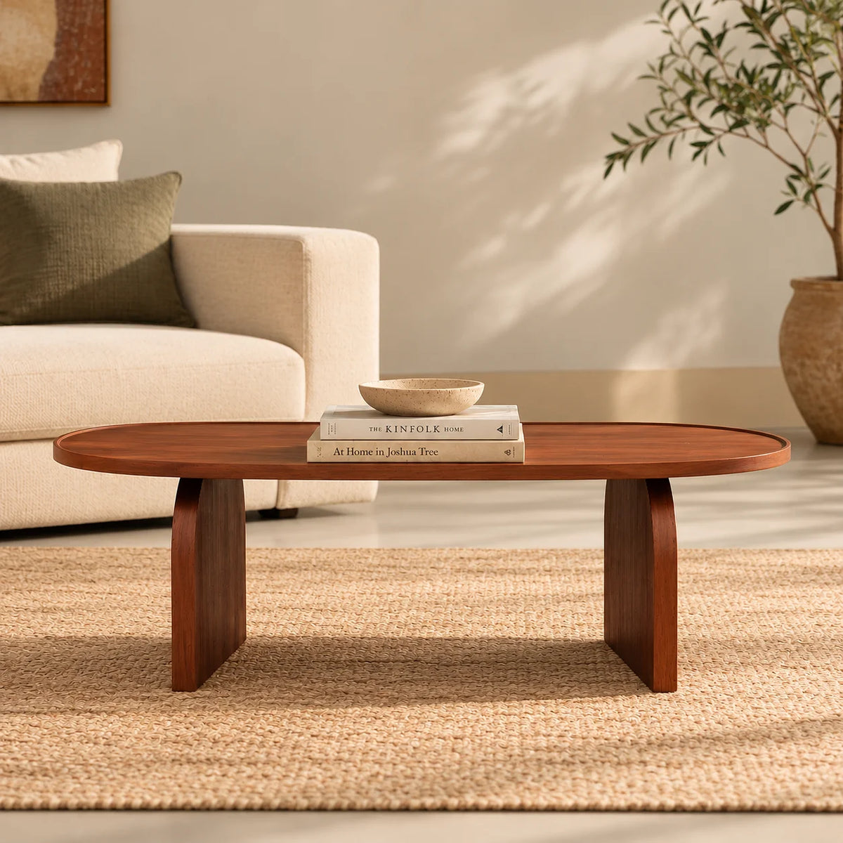 Lucius Solid Mango Wood Coffee Table for Living Room | Tea Table
