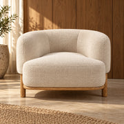 Nimbus Teak Wood & Fabric Upholstery Armchair