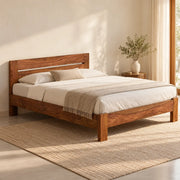 Mayfield Sheesham Wood Queen Size Platform Non Storage Bed