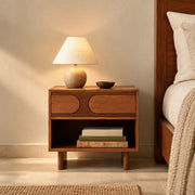 Lucius Bedside Table | Wooden Side Table for Living Room | Nightstand for Bed Side