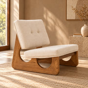Kiva Solid Teak Wood & Fabric Upholstery Armchair