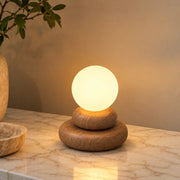 Teak Wood Table Lamp | Handcrafted Desk Lamp with Warm Glow for Living Room & Bedroom