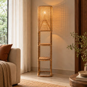 Jowai Bamboo Floor Lamp | Standing Lamp for Living Room & Bedroom