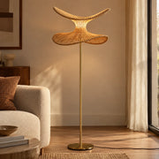 ALO Rattan Floor Lamp | Designer Standing Lamp for Living Room
