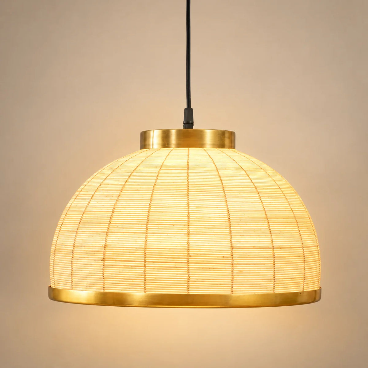 Hanley Metal Dome Pendant Light | Golden Hanging Lamp For Living Room & Home Decor