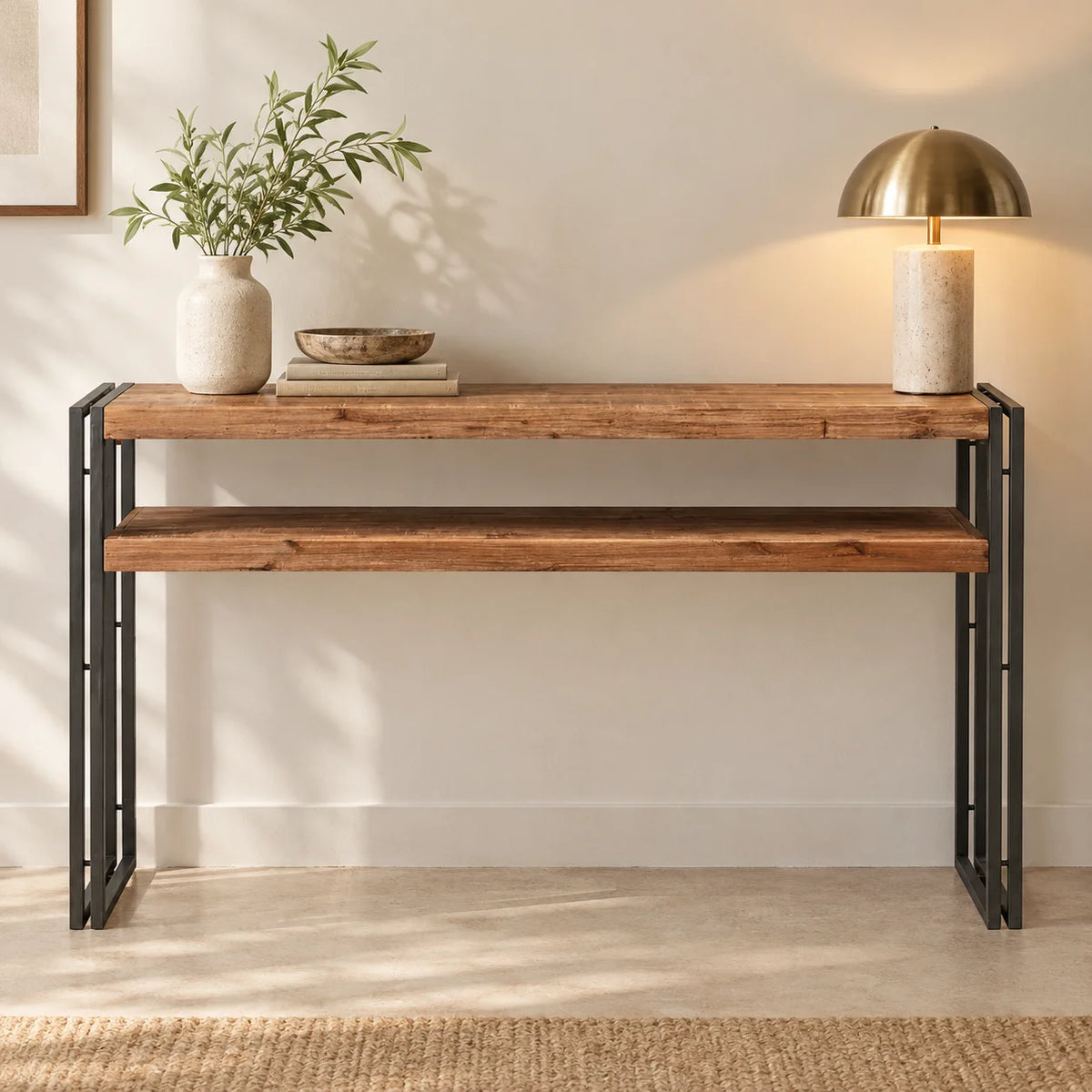 Roman Idustrial Wooden Console Table