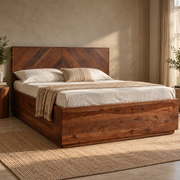 Wooden Hydraulic King Size Bed | Modern Lift Up Storage Bed For Bedroom