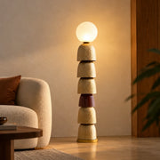 Totem Burgundy Embossed Floor Lamp