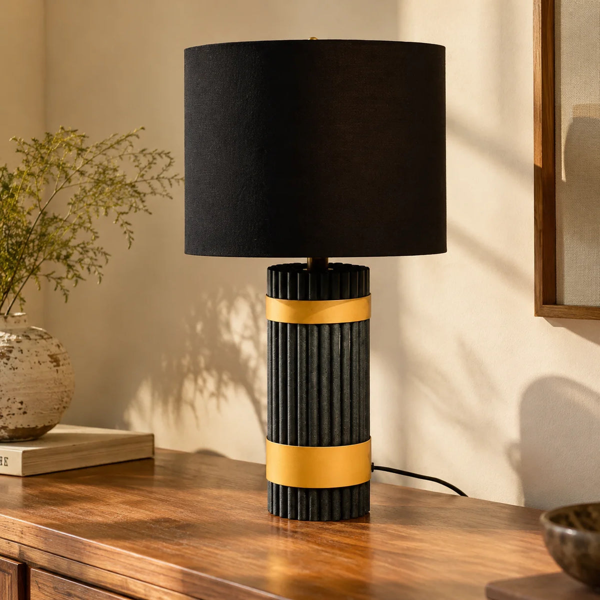 Fluted Bar Designer Table Lamp