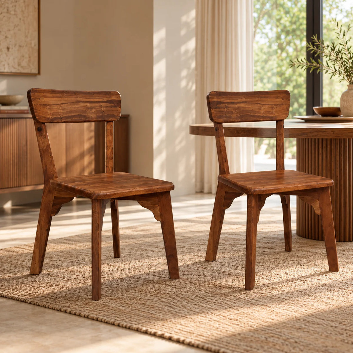 Regal Solid Sheesham Wood Chair | Luxurious Dining Chair (Set of 2)