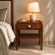 Perth Teak Wood Bed Side Table | Bedroom Side Table