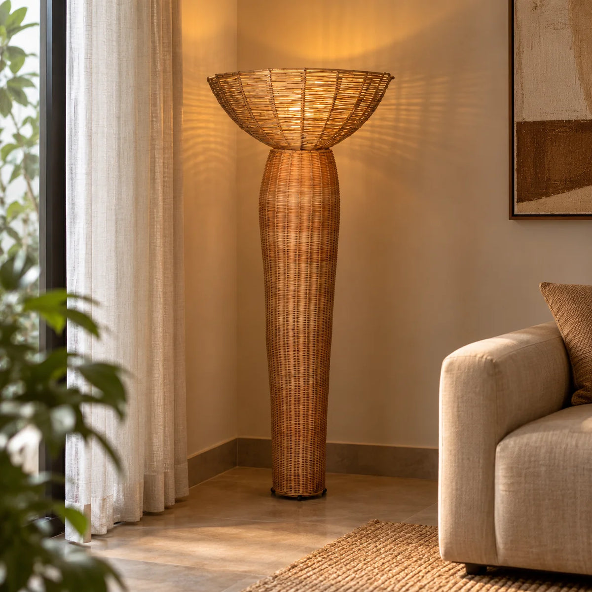 Calendula Cane Floor Lamp | Elegant & Luxurious Standing Lamp for Home Decor