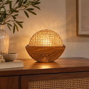 Noksen Cane Teak Table Lamp | Premium Cane Table lamp for Home Decoration