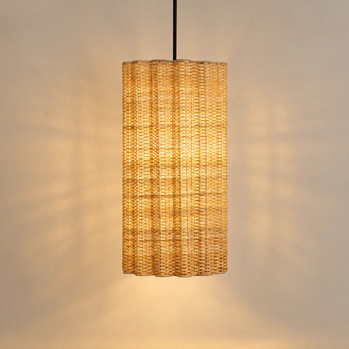 Punkhe Cane Hanging Lamp Light | Handwoven Japanese-Inspired Pendant Light for Modern Interiors