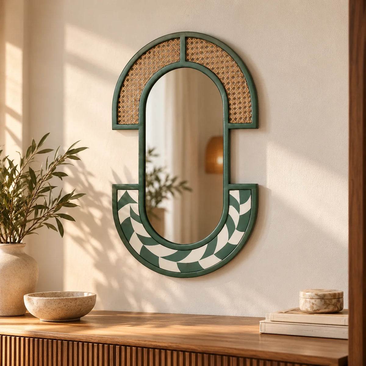 Spectrum Cane Wall Mirror | Vibrant & Prismatic Decorative Wall Mirror