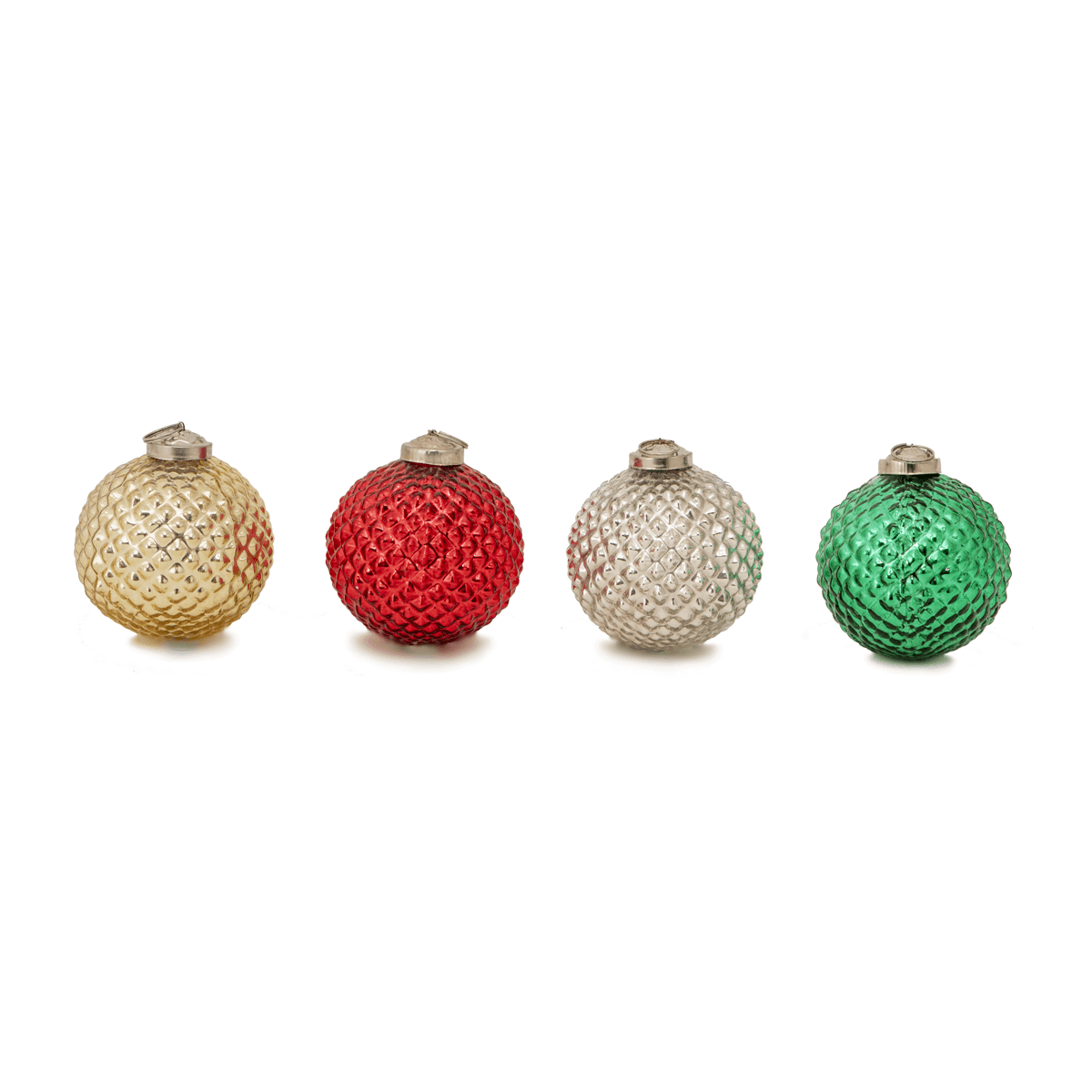 Gloria Small Christmas Ornaments Set of 4 | Tiny Xmas Baubles