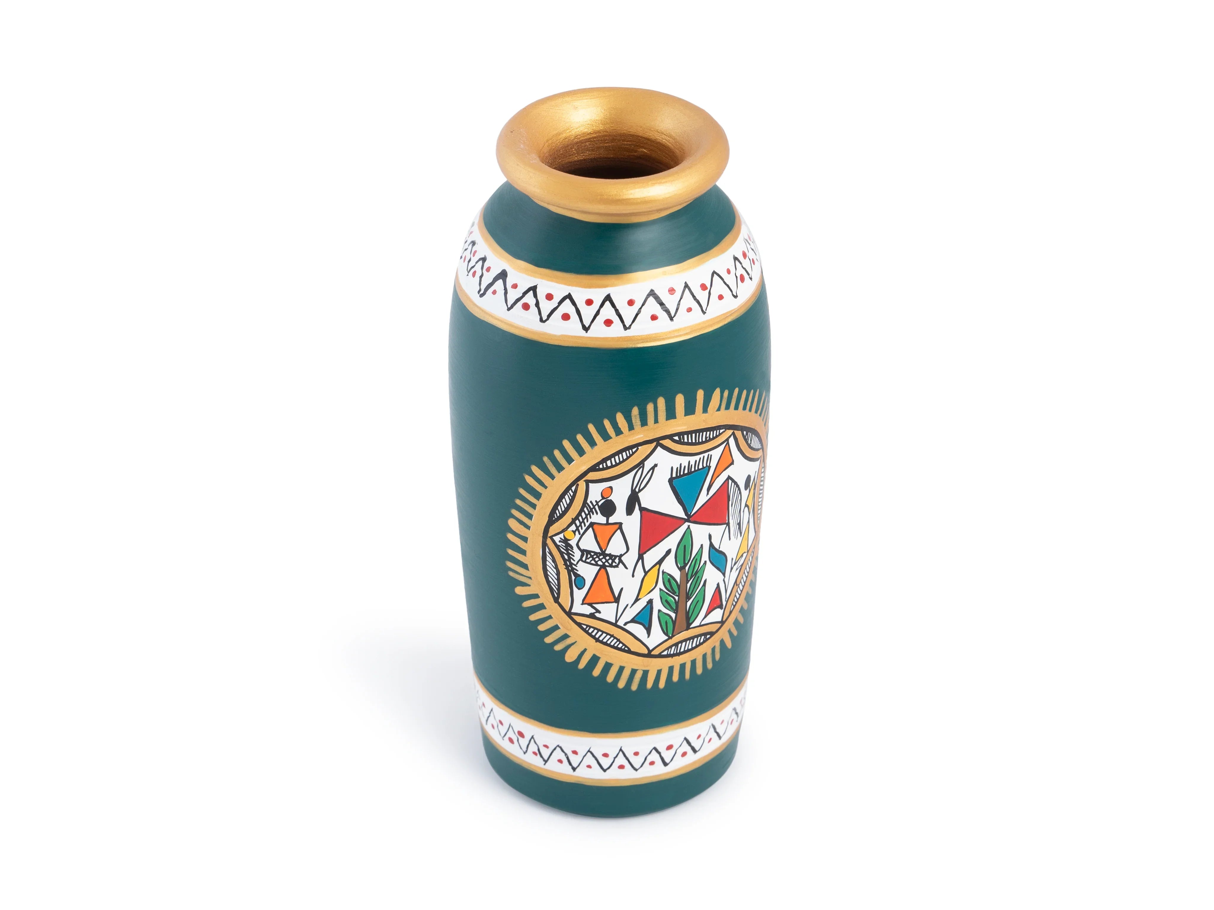 Terracotta Hand-Painted Flower Vase