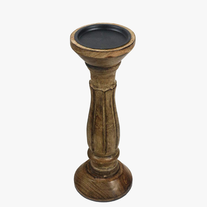 Wooden Tealight Candlestick Holder Brown For Home & Festive Decor