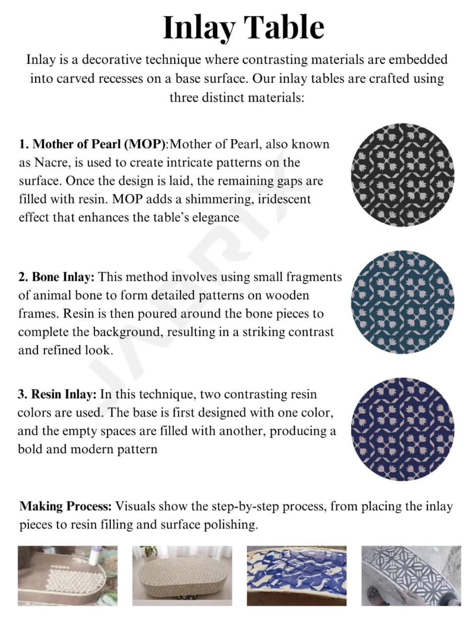 Inlay Round Coffee Table-Moroccan