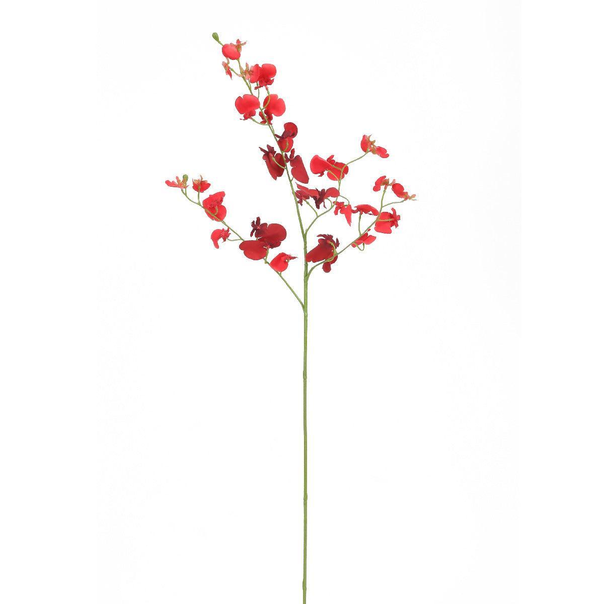 Vibrant Red Orchid Flowers | Artificial Flower for Vase - 1Pc