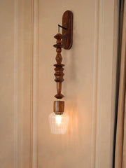 Long Geometric Wooden Bead Wall Lamp/Pendant Light