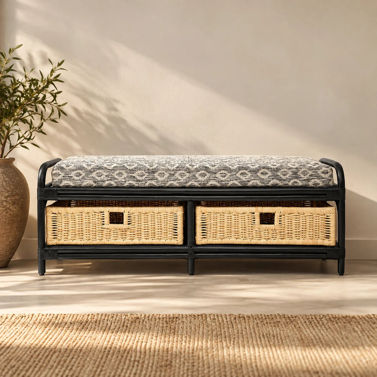 Spink Bamboo Storage Bench
