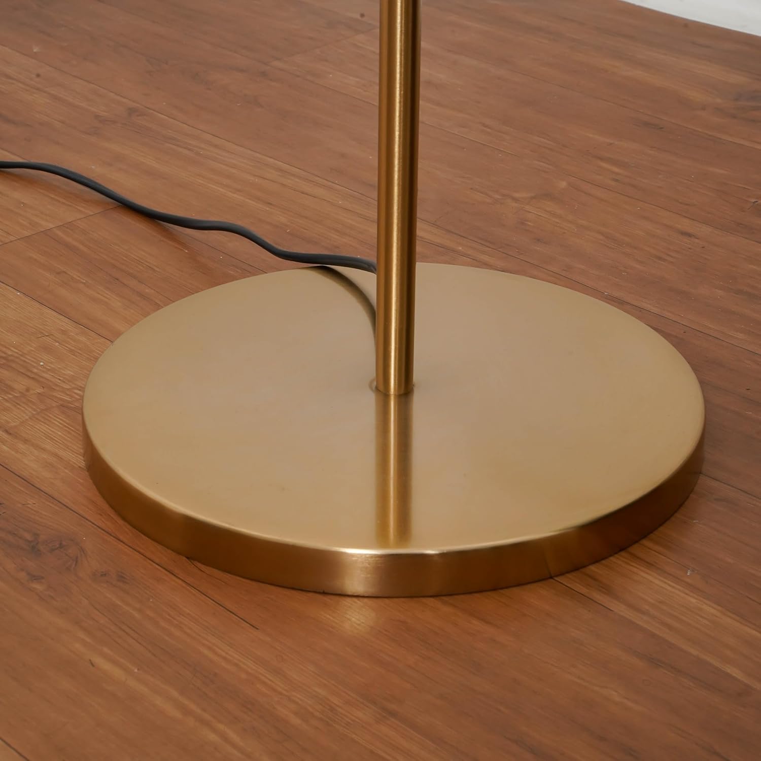 Uplighter Brass Antique Finish Floor Lamp for Living Room with Frosted Glass Lampshade