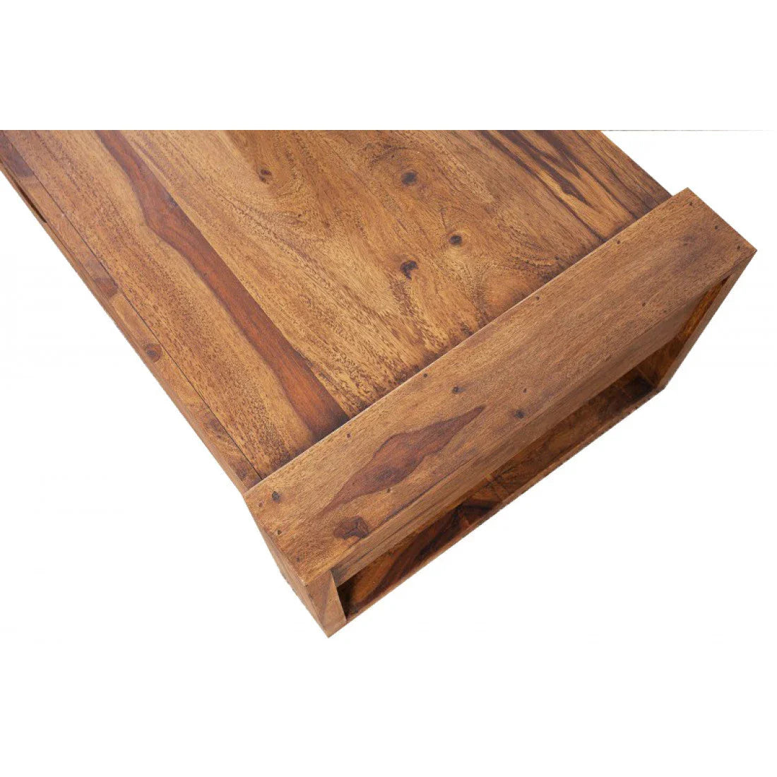 Riverton Solid Sheesham Wood Coffee Table With Drawer In Honey Finish