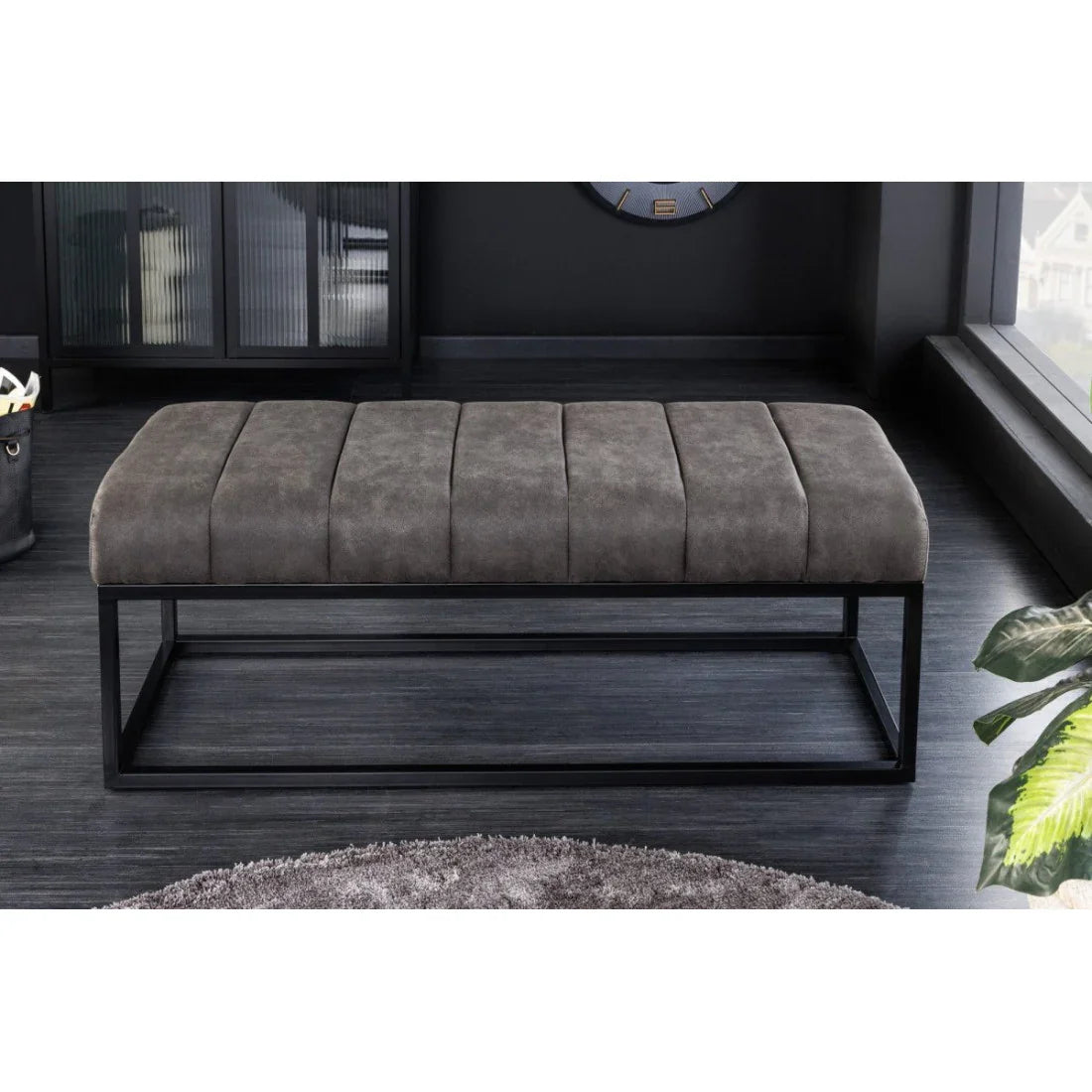 Fresno Long Ottoman Cum Bench | Hallway Bench | Dining Bench | Extra Seating (Ruddy Pink)