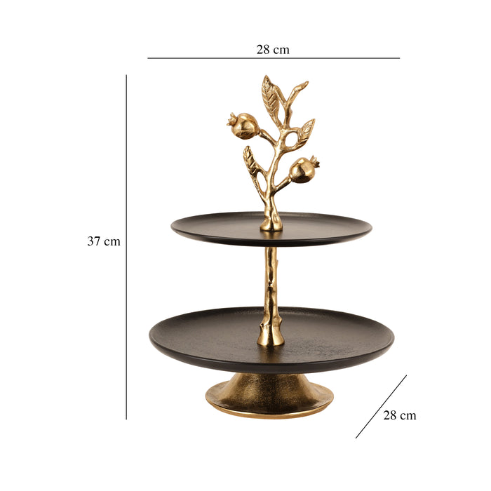 Pomegranate Metal Two Layer Cake Stand