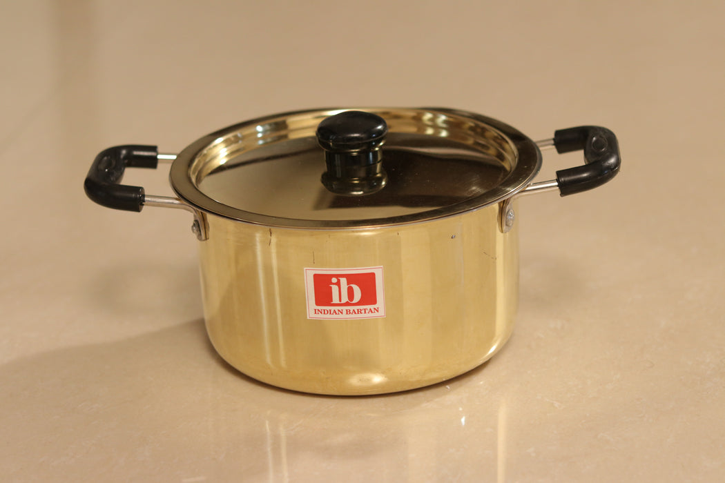 Golden Brass Top Stew Pan for Cookware | Stewing & Cooking Pot