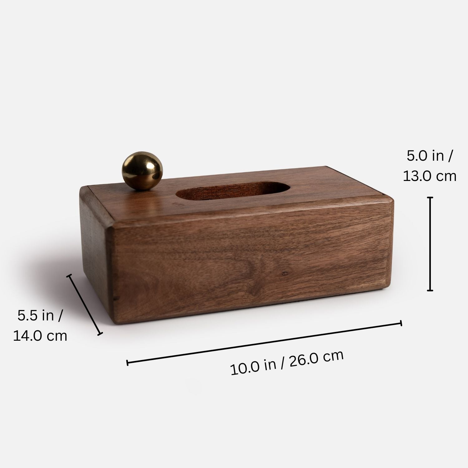 Ora -Laya Tissue Box Holder with Metal Orb