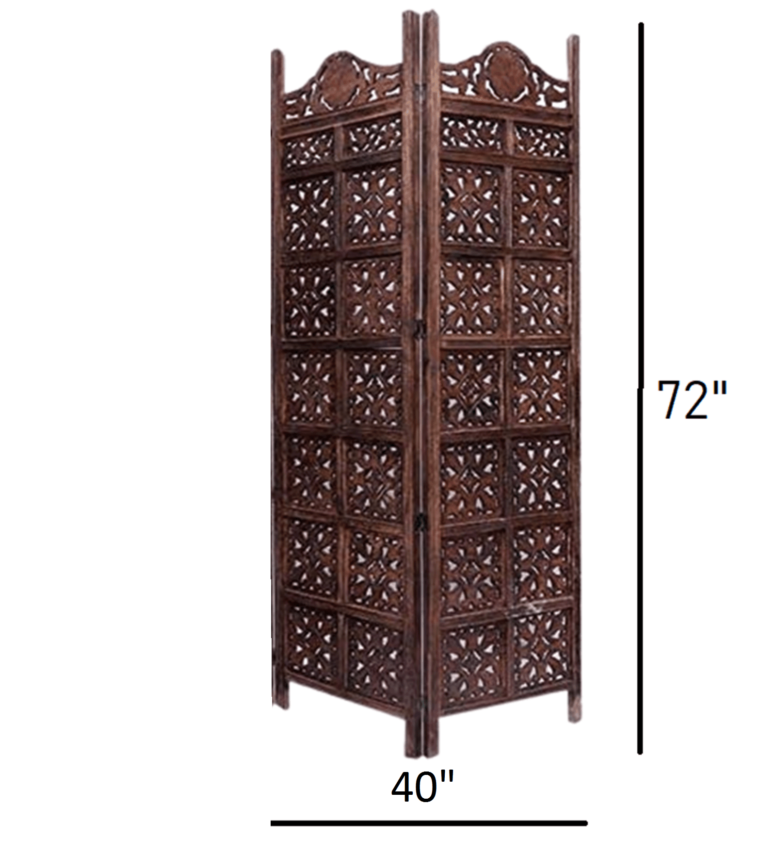 Mango Wood & MDF Jali Room Separator in Folding Design