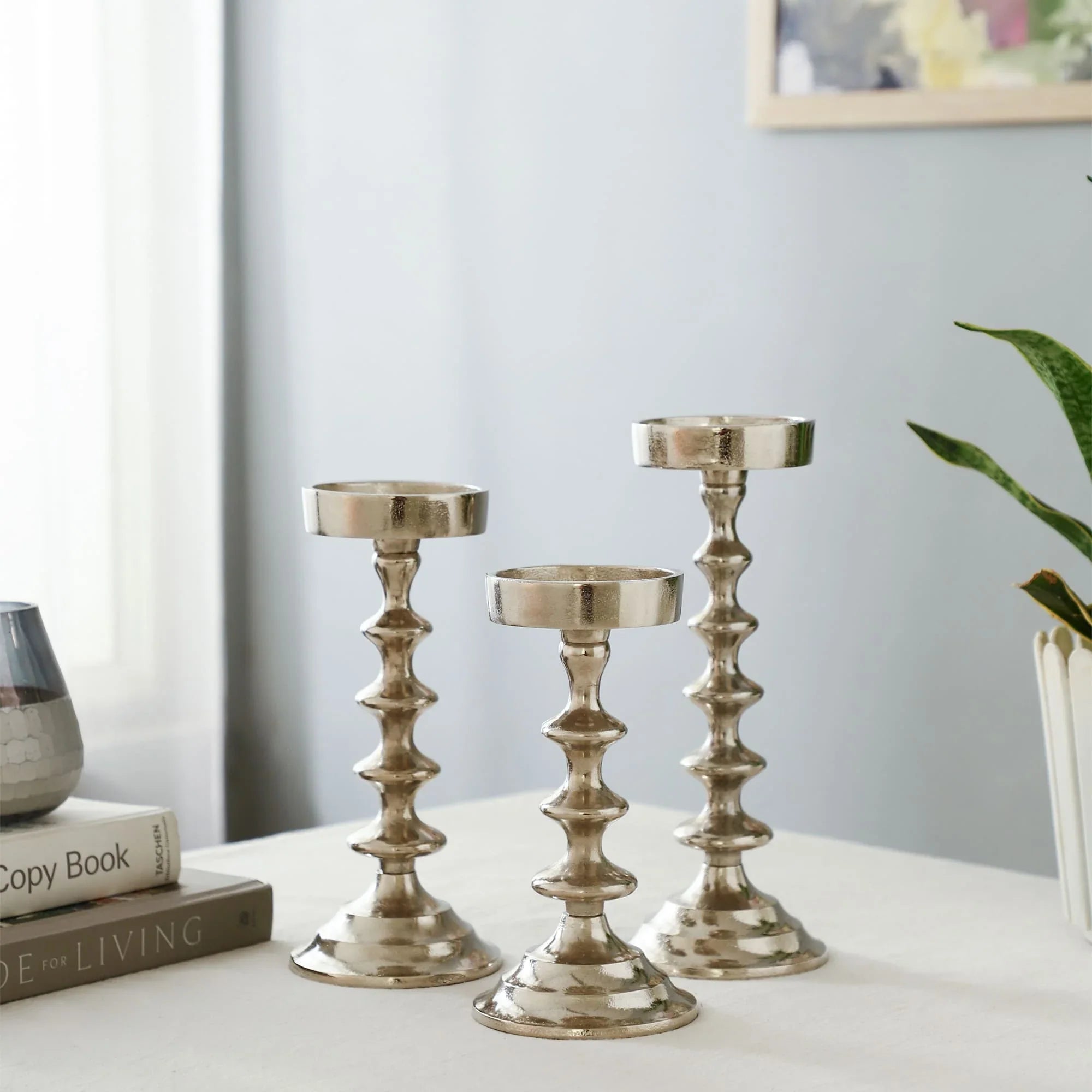 Ebon Whisper Candle holders set of 3 In