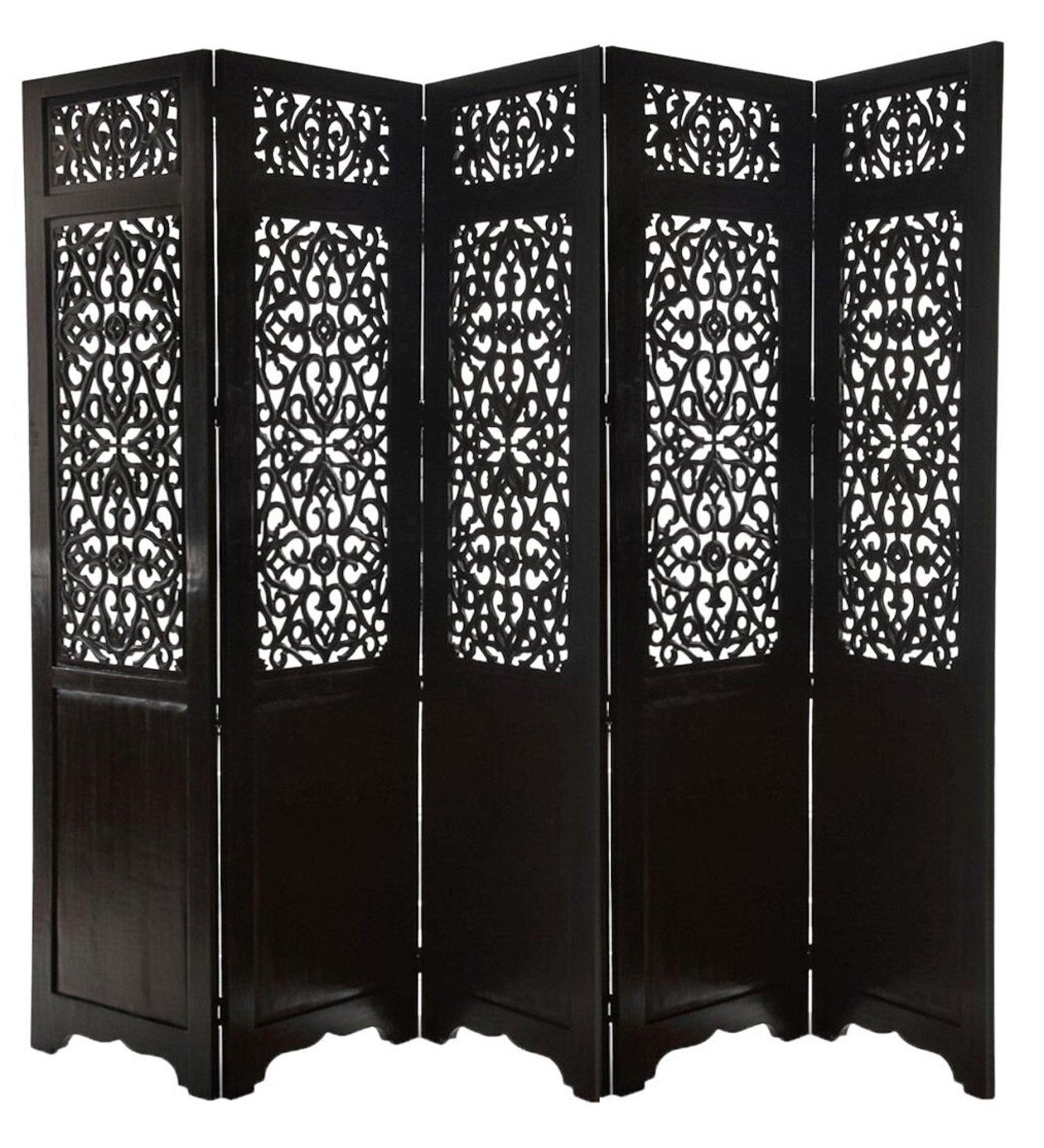 Mango Wood & MDF Jali Room Separator with Panels