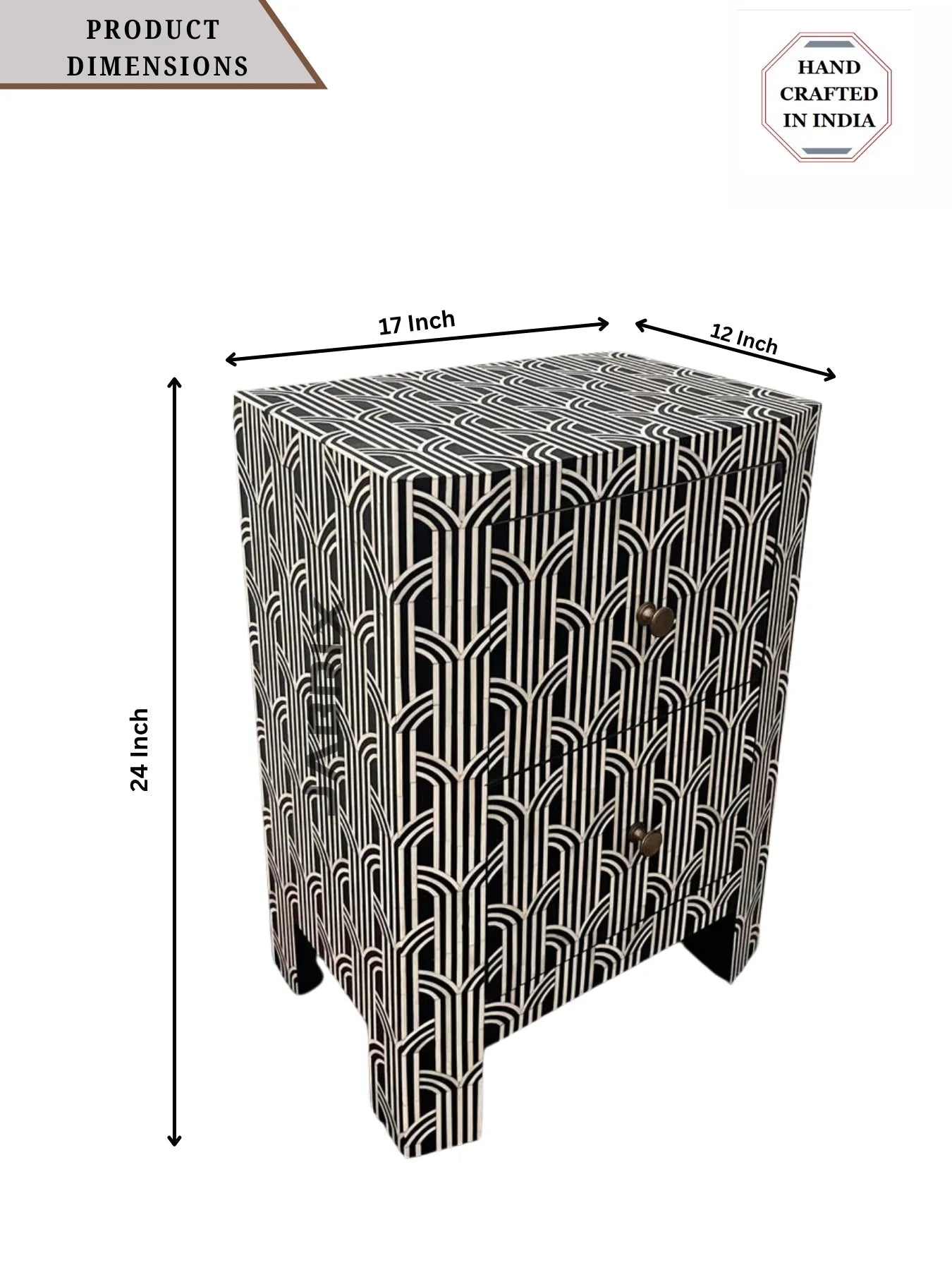 Inlay Bedside Table -Hornbill