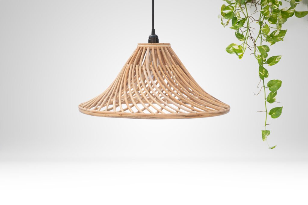 TOKRA Handwoven Rattan Pendant Lamp | Bamboo Style Ceiling Light for Living & Dining Spaces