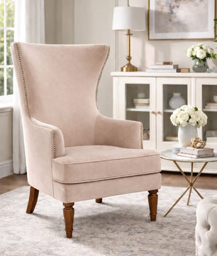Elysian Velvet Wingback Accent Chair