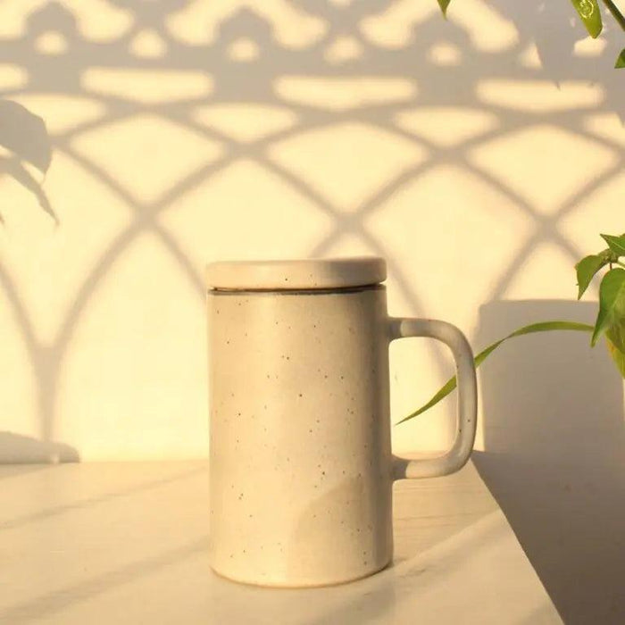 Grey Ceramic Mug with Lid