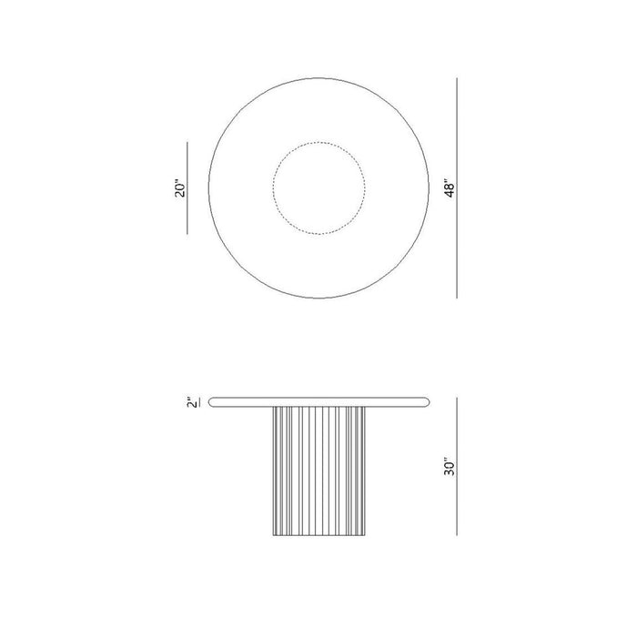 Dining Table With Fluted Legs