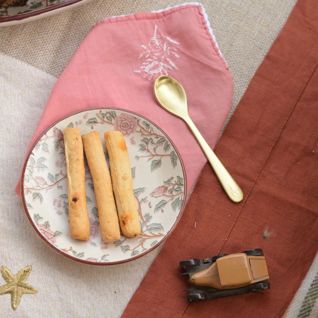 Pure Brass Dessert Spoons – Handcrafted Set of 6 with Engraved Bird Motif | Luxury Cutlery for Desserts, Tea & Gifting