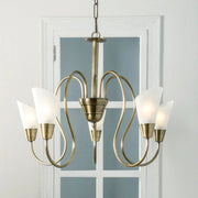 Modern Cone Antique Brass Chandelier