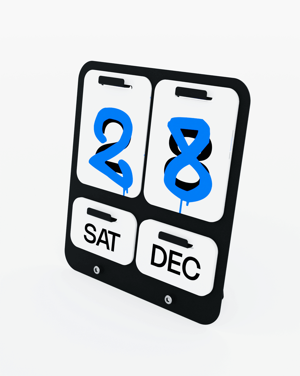 Modern Perpetual Calendar | Reusable Desk & Wall Calendar | Rust-Free GI Sheet | Minimalist Black & Silver Decor