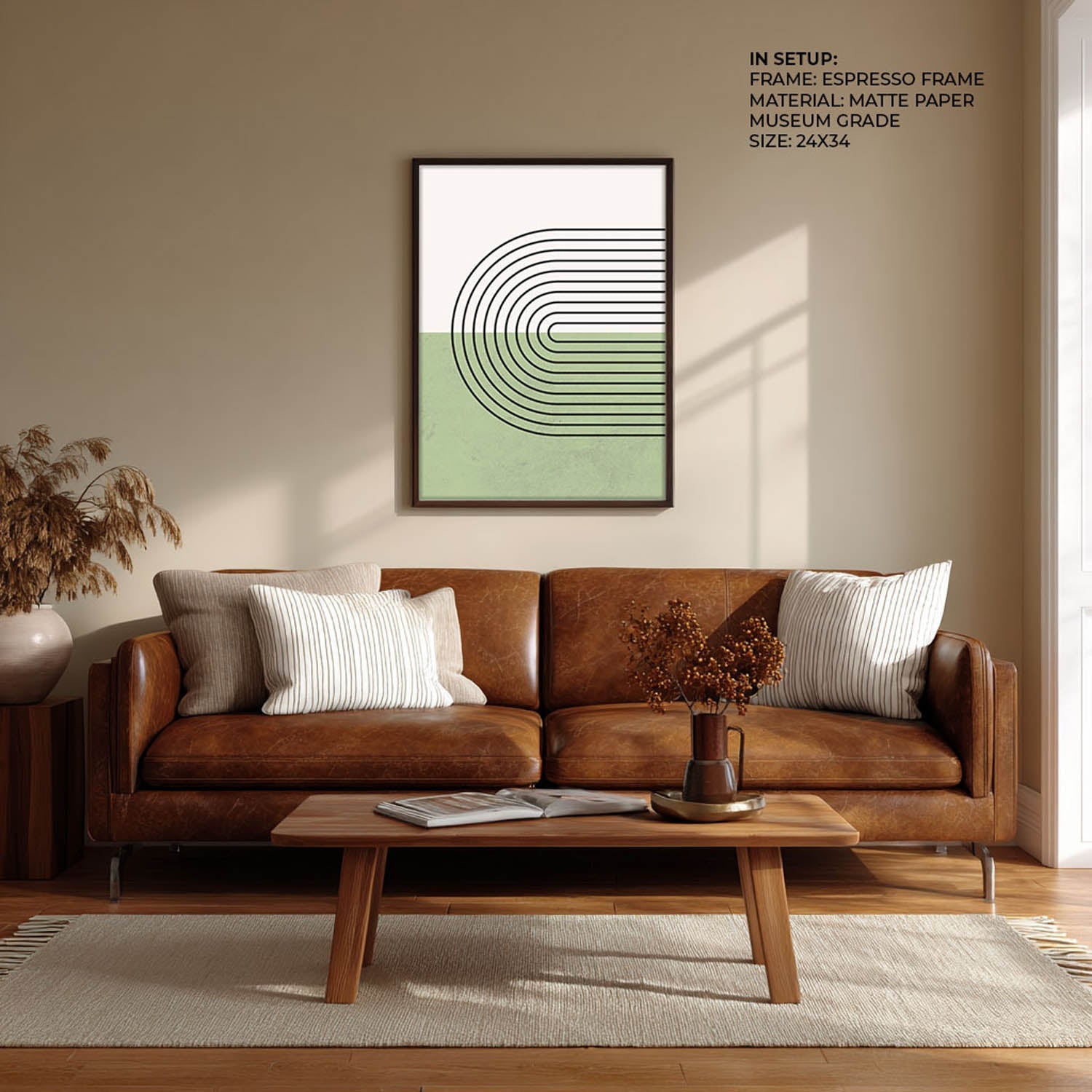 Cerchio Green Wall Painting